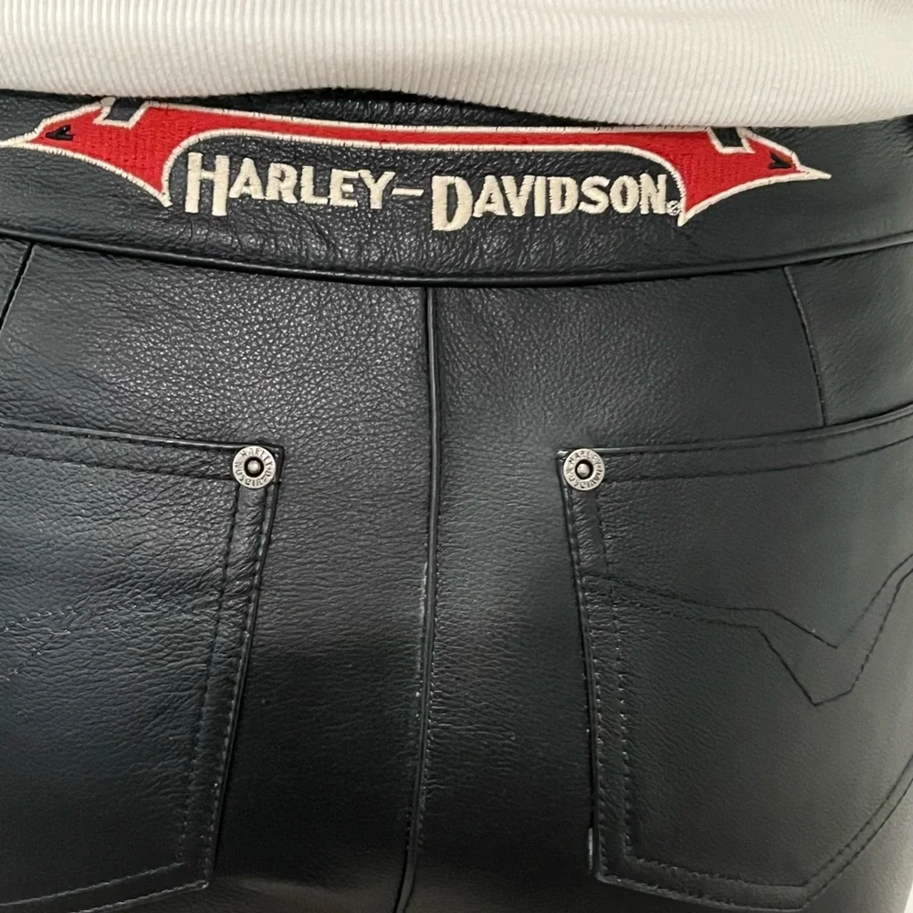 Genuine Harley-Davidson Leather Pants Sz 2 - Picture 5 of 6